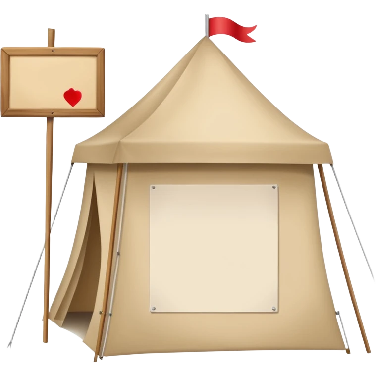 Tent holding a large blank sign emoji