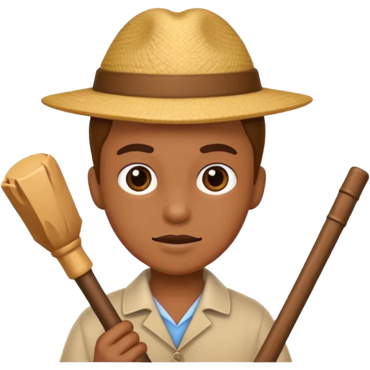 A cartoon character teaching with stick emoji