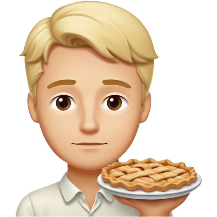 Blonde man dreaming about apple pie  emoji