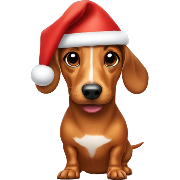 wiener dog wearing christmas hat emoji