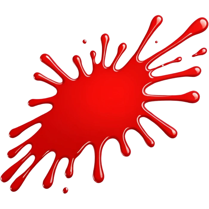 paint splatter, spilled paint, red color. emoji