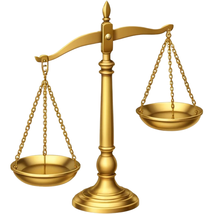 Scales of justice with gavel emoji