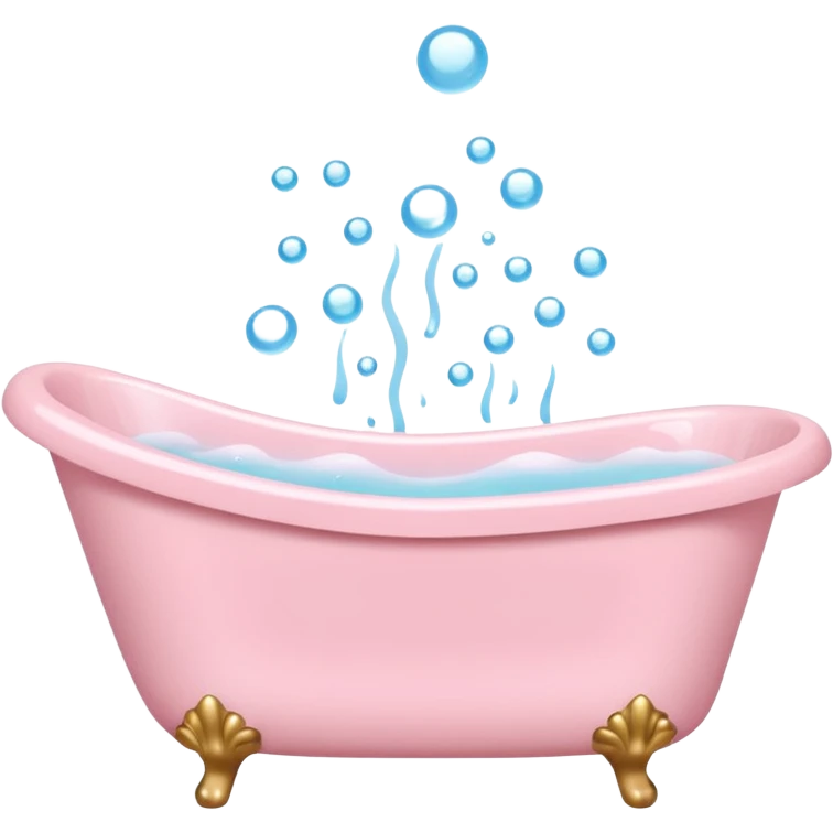 light pink bathtub filled with light pink water and bubbles emoji