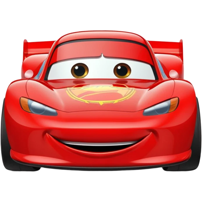 red cartoon race car winking, inspired by Lightning McQueen emoji