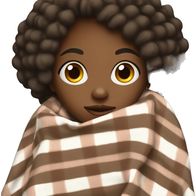 Black gurl with a blanket emoji