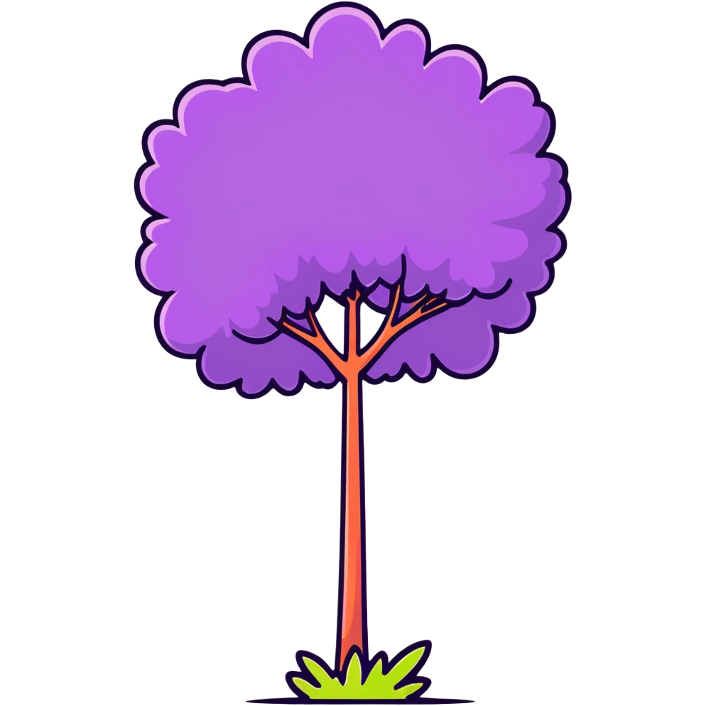 colorful fluffy Truffula tree from The Lorax with bright tuft on top and tall thin trunk emoji