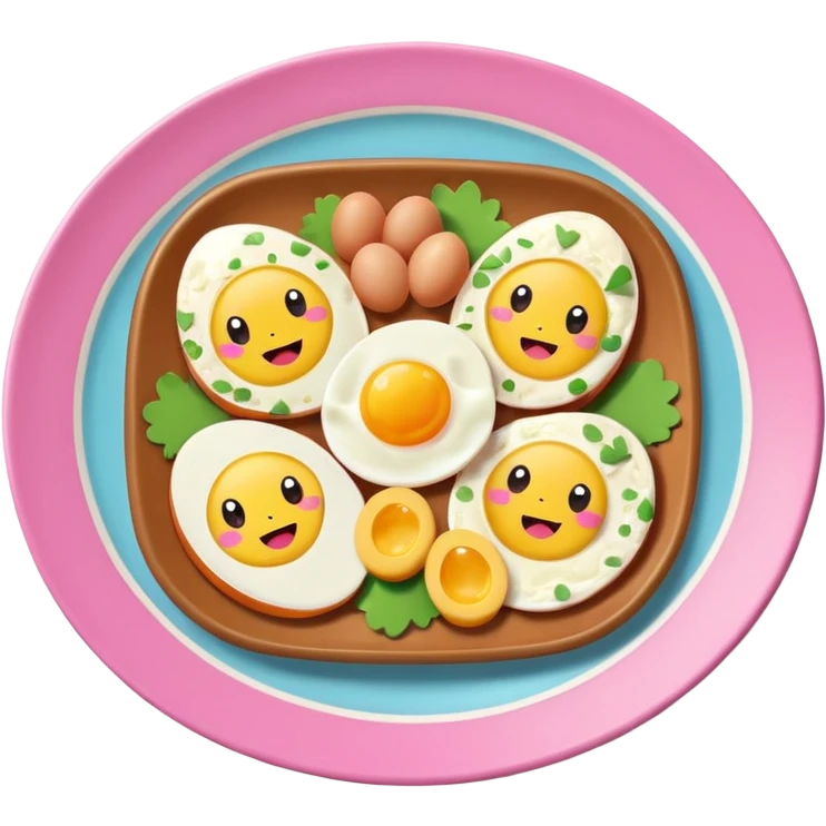 Toki Doki kawaii SPAM and eggs plate emoji