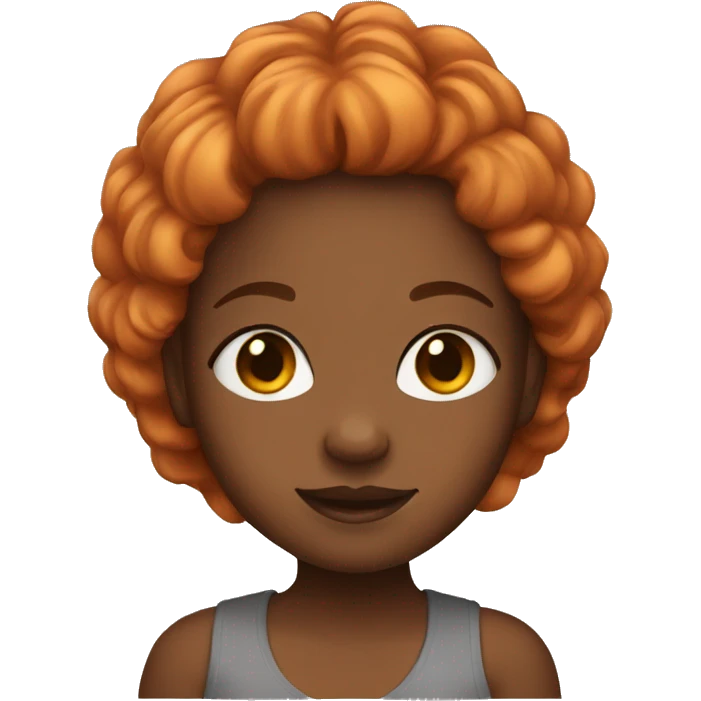 Cute black girl with ginger hair emoji