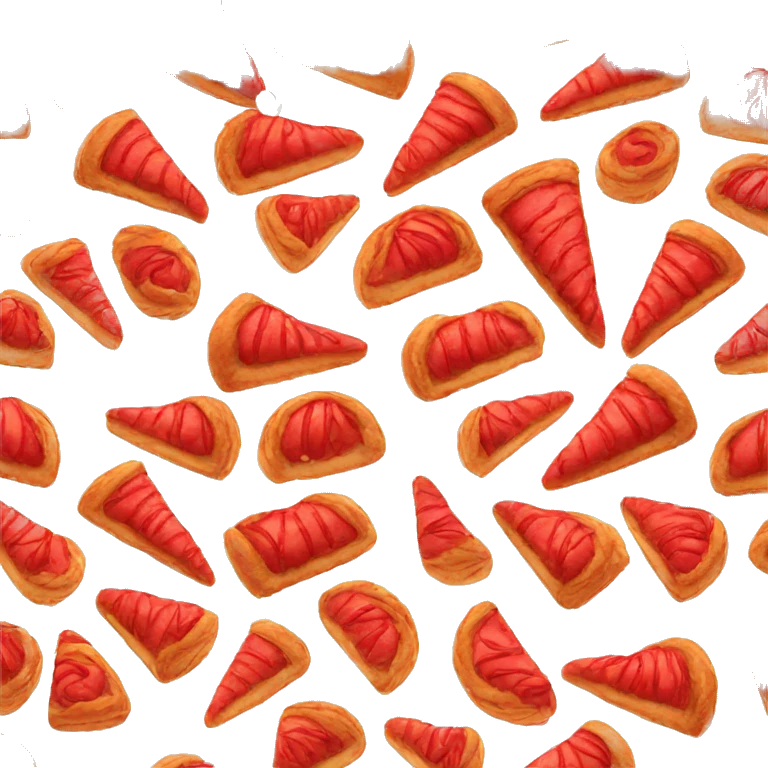 red pastry on white background emoji