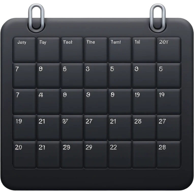 payment schedule — a black matte calendar emoji