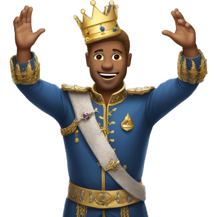 king baldwin hand raise emoji