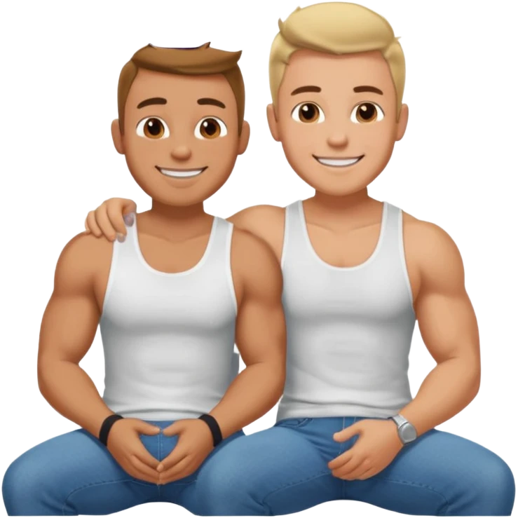 Gay man bouncing on another gay man’s lap emoji
