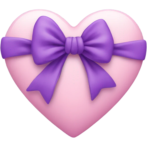 Pastel pink heart with purple bow emoji