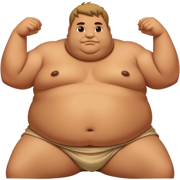 Fat man laying on belly wearing loin cloth  emoji