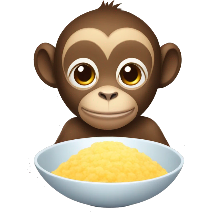 monkey with a bowl of fufu emoji