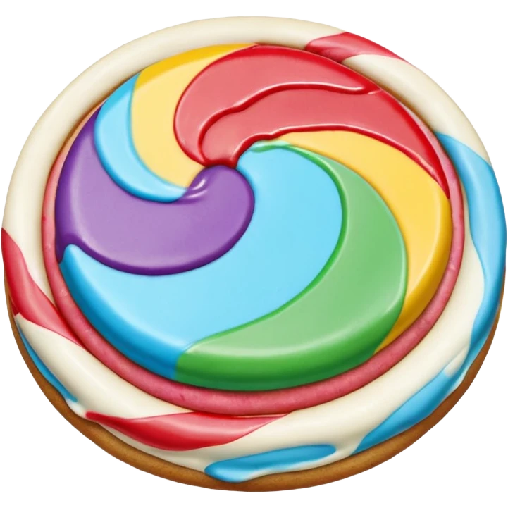 shiny cookie with rainbow icing emoji
