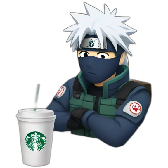 kakashi drinks starbucks emoji