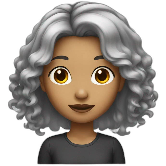 girl hair with grey roots emoji