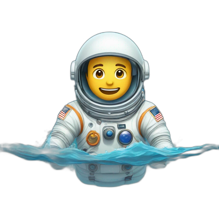 Astronaute qui nage dans l'eau emoji