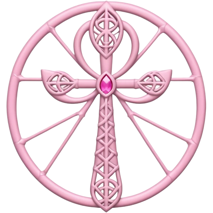 Spiderweb pattern with light pink ankh emoji