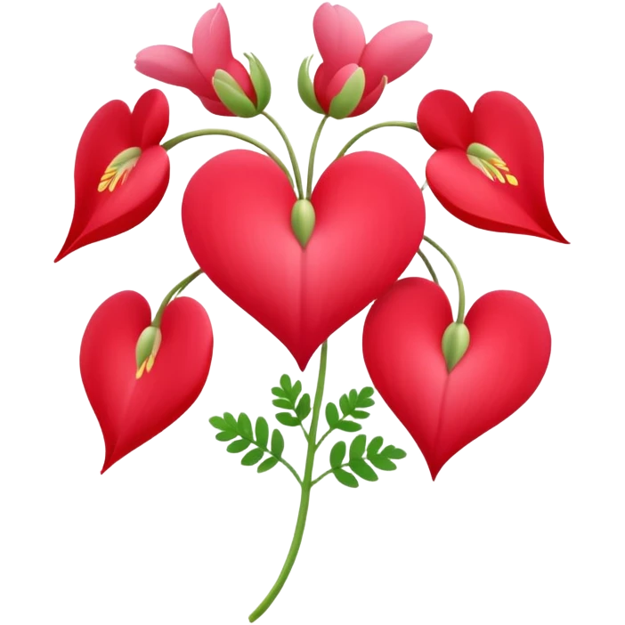 Dicentra spectabilis in red emoji