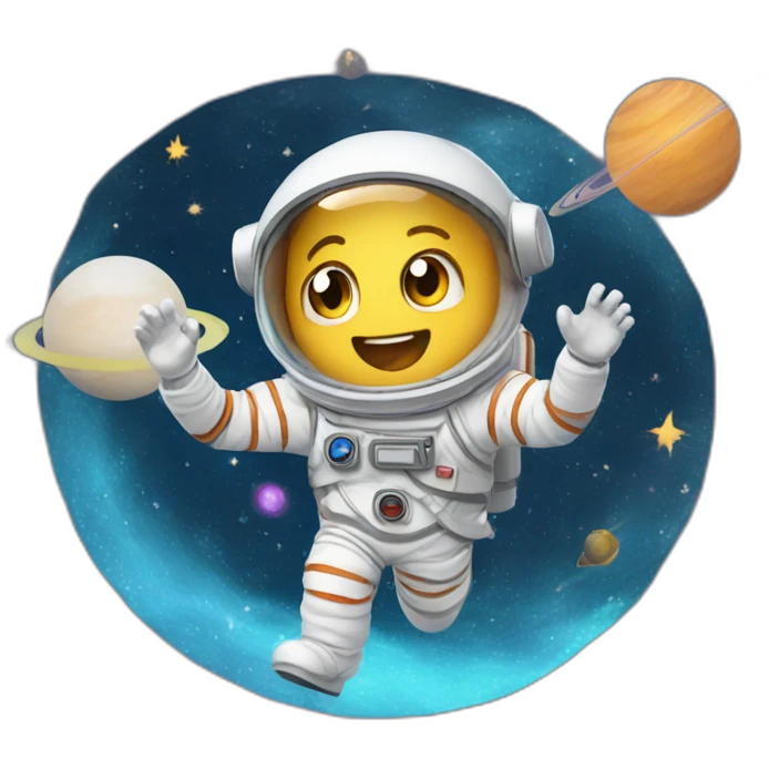 space-student-floating-in-space-with-galaxy emoji
