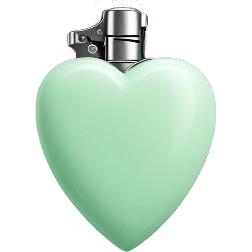 Pastel green heart lighter emoji