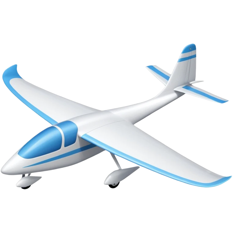 glider, large wingspan, white, 1 seat, no engine, no landing gear emoji