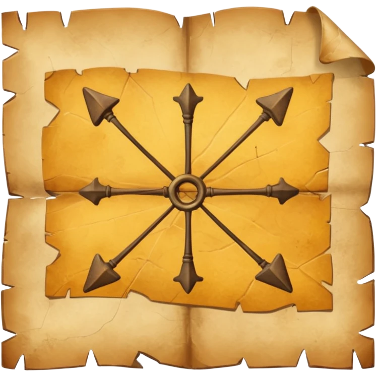 aged parchment map with X marked treasure map. emoji
