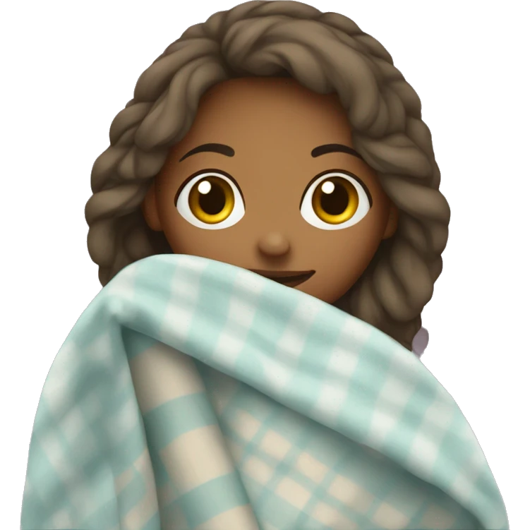 A girl with blanket emoji