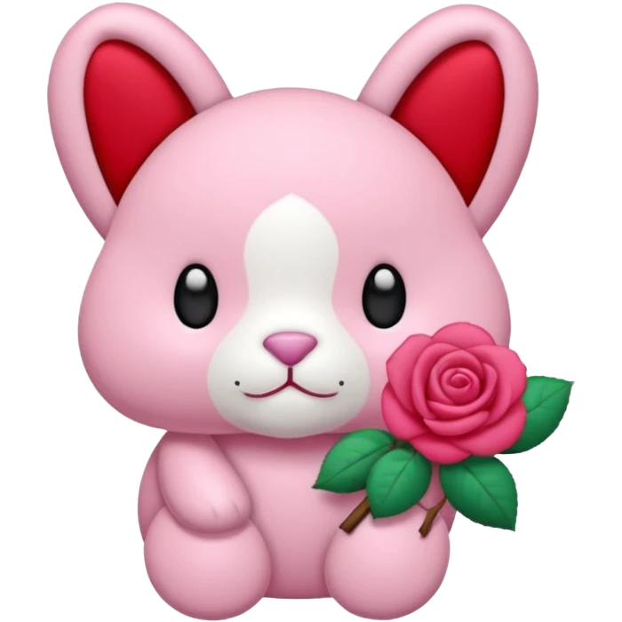 Labubu rose barette emoji
