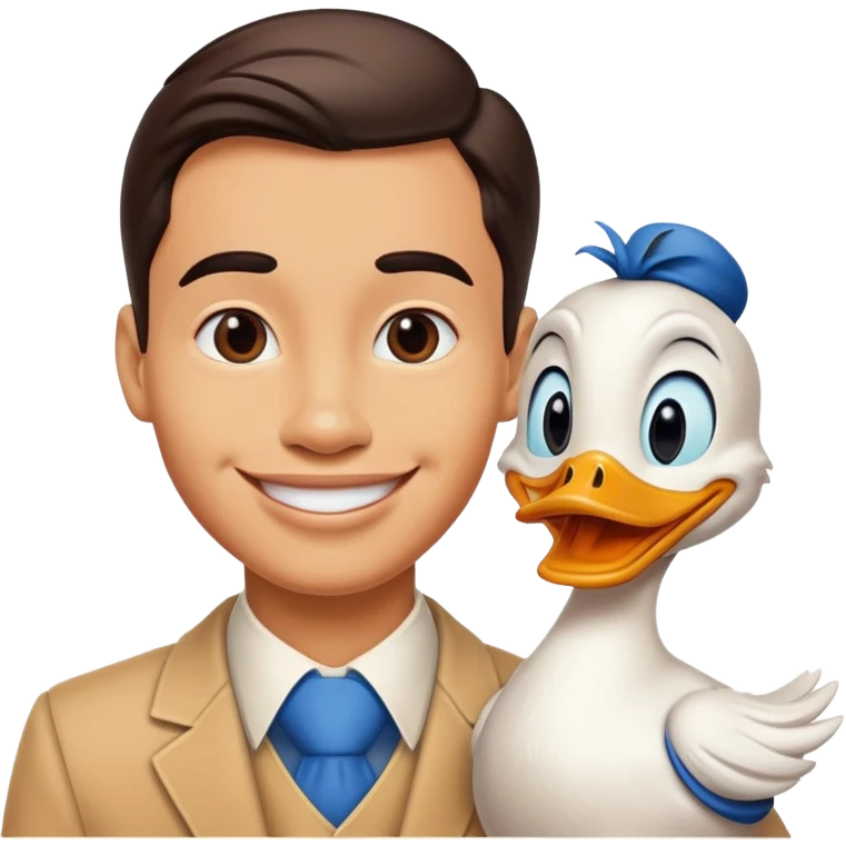Human with donald duck emoji