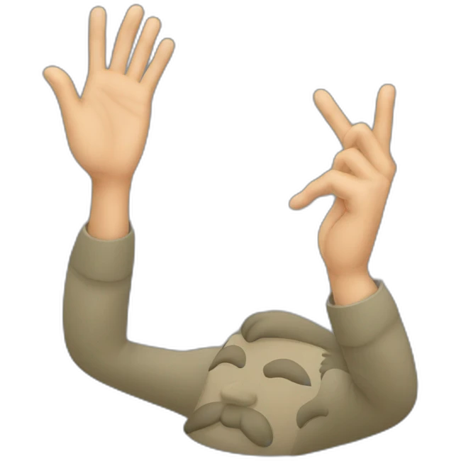 Stalin covers his face with his hand emoji