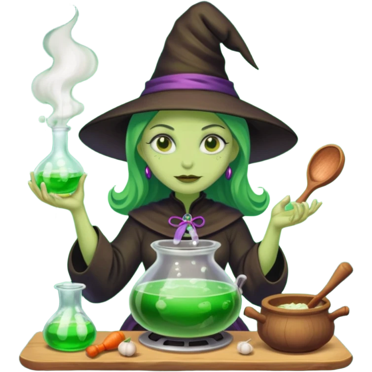 green witch cooking potion emoji