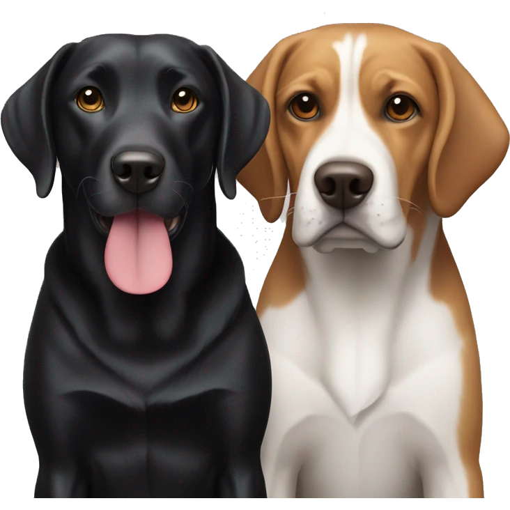 black lab and beagle  emoji