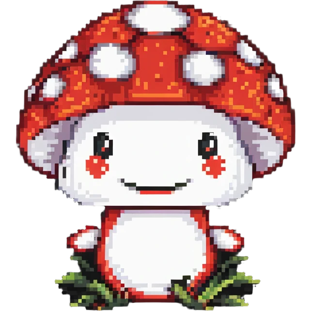 Super Mario red and white mushroom power up emoji