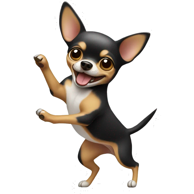 Chihuahua happy and dancing emoji