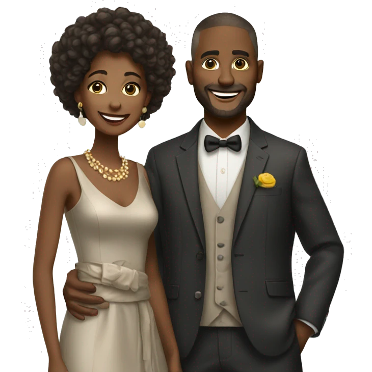 happy couple in stylish attire emoji