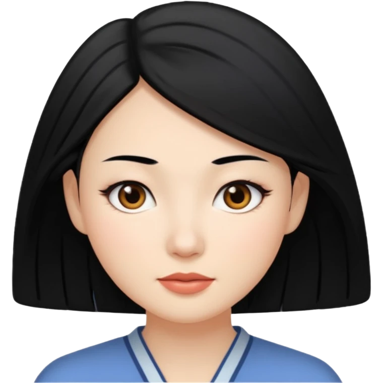 Que sea una mujer blanca pelo negro y medio achinada emoji