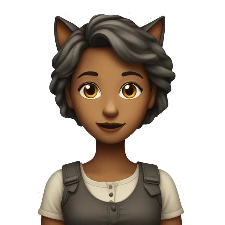 menina com cara de gato emoji