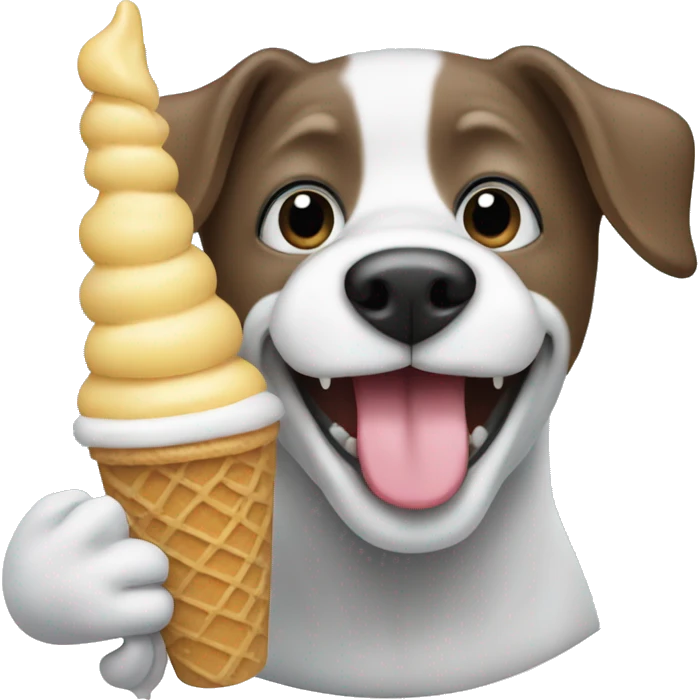 Dog eating Ice Cream emoji