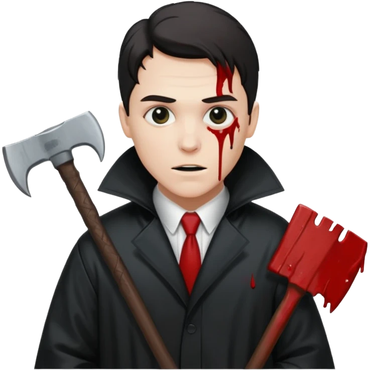 Американский психопат в дождевике с топором emoji