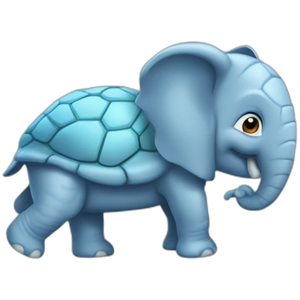 Une tortue sur un éléphant emoji
