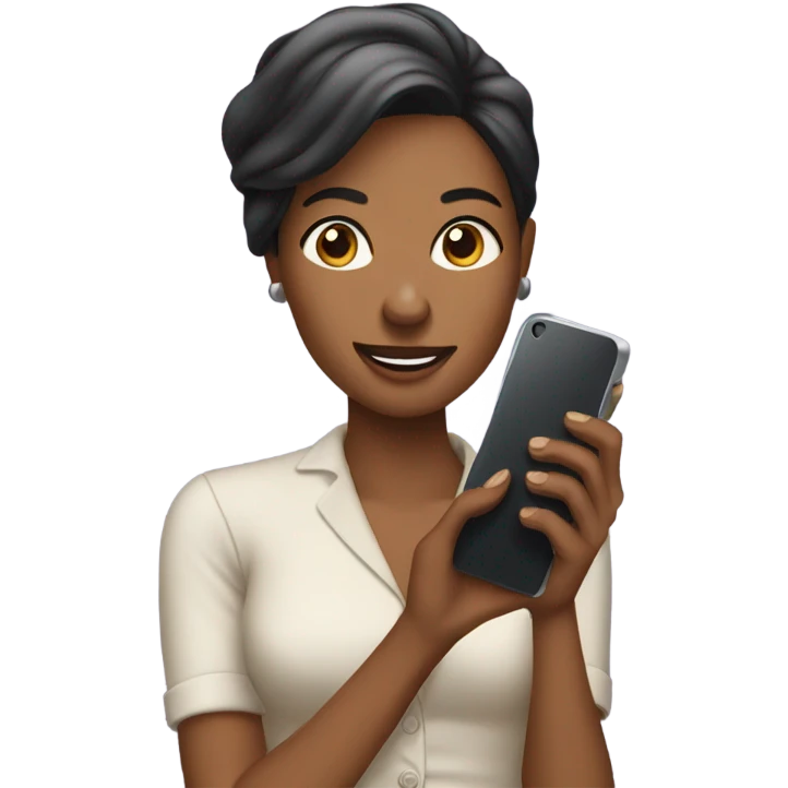 woman talking on the phone and holding another phone in her hand emoji