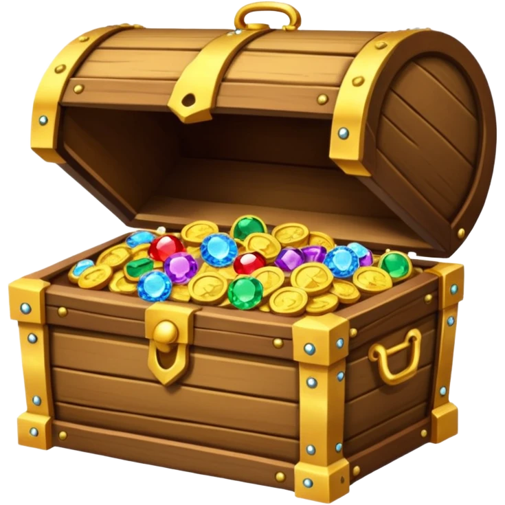 Treasure Chest GOLD COINS, jewels, gems,  emoji