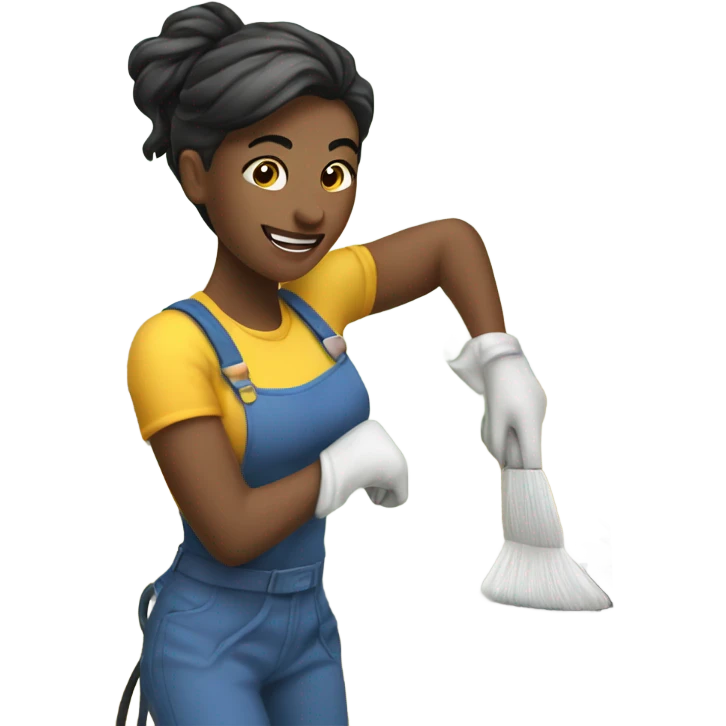 Lesbian cleaning a kitchen emoji