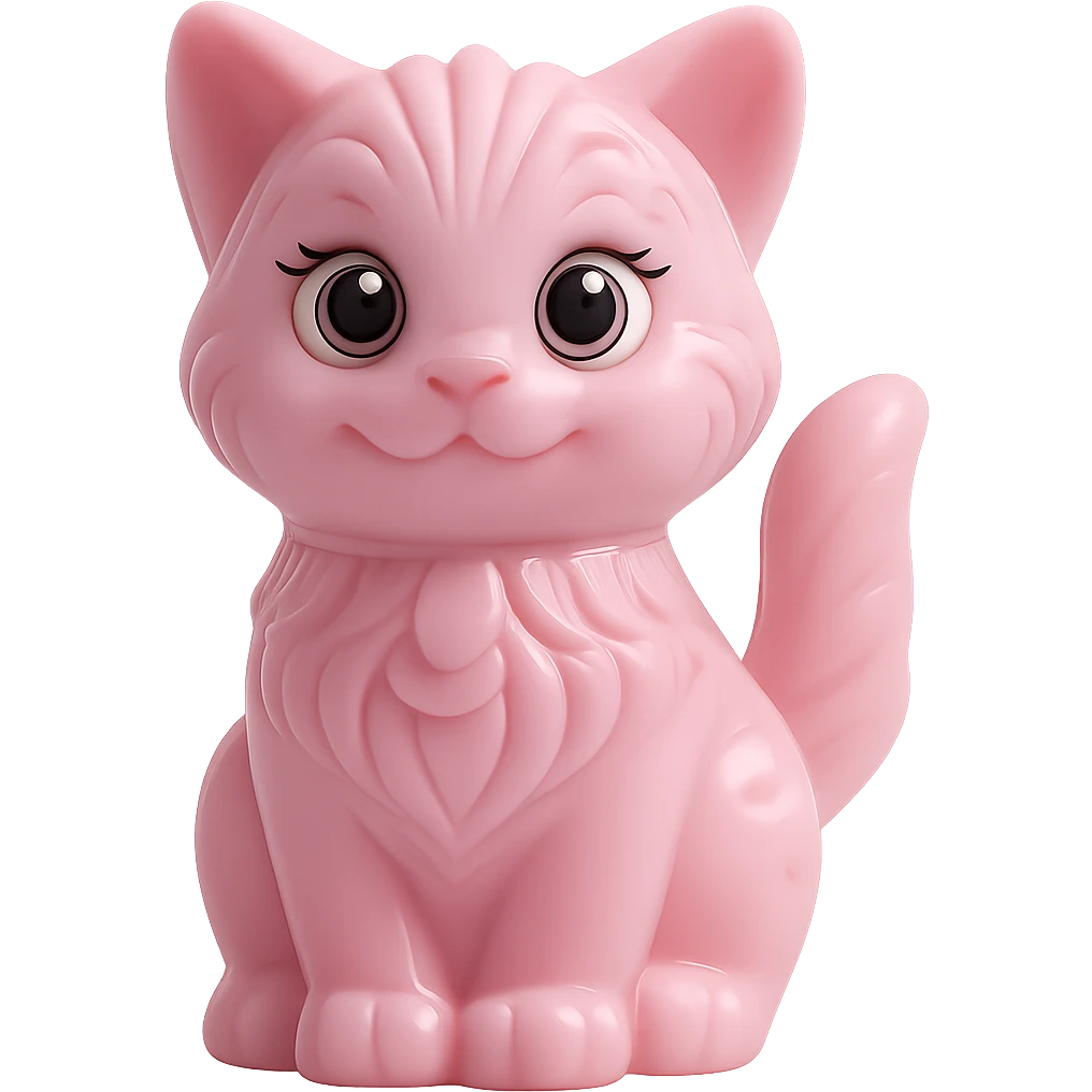Change the kitten candy to a soft pastel pink color. Keep the background transparent. emoji