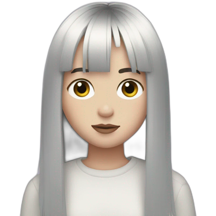 Billie eilish black hair fringe emoji