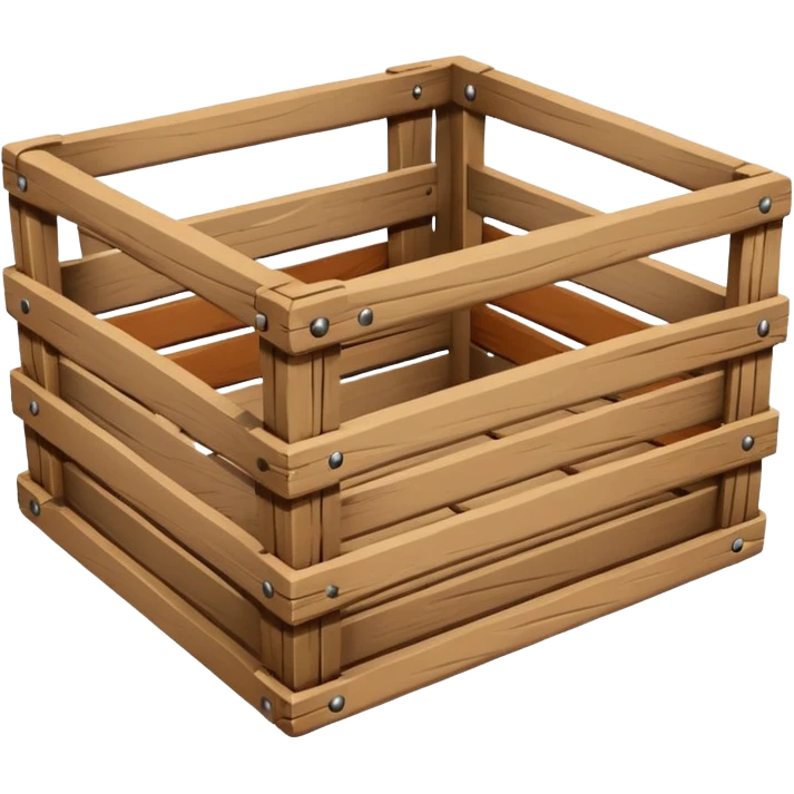 empty small wooden crate, emoji