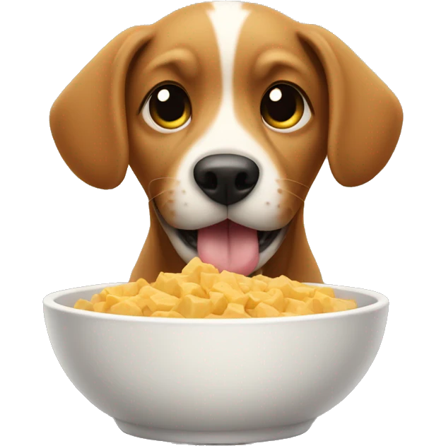 Dog eating out of a bowl emoji